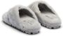 Prada triangle-logo shearling slippers Grey - Thumbnail 2