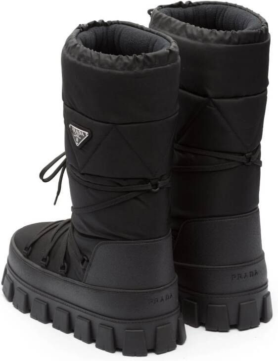 Prada triangle-logo snow boots Black