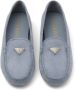 Prada triangle-logo suede driving loafers Blue - Thumbnail 3