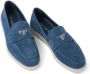 Prada triangle-logo suede loafers Blue - Thumbnail 4