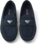 Prada triangle-logo suede loafers Blue - Thumbnail 4
