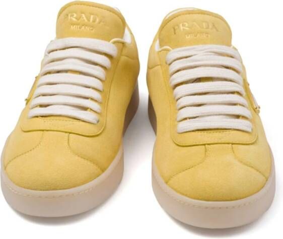 Prada Triangle-logo suede sneakers Yellow