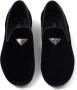 Prada triangle-logo velvet loafers Black - Thumbnail 4