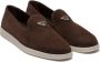 Prada triangle-patch suede loafers Brown - Thumbnail 2