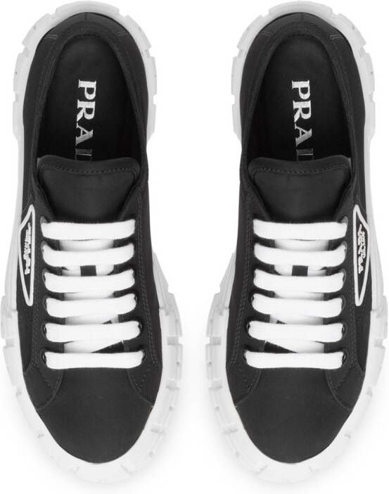 Prada triangular logo plaque sneakers Black