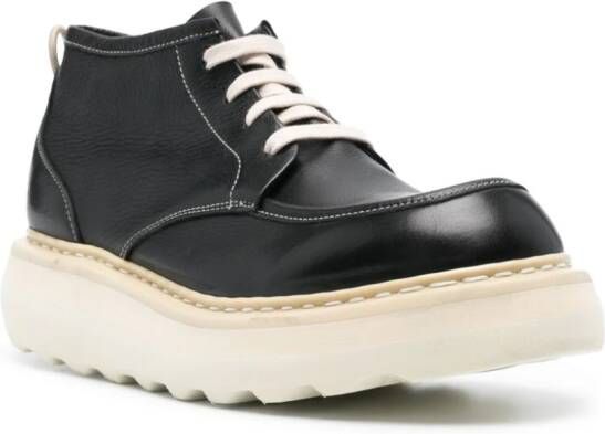 Premiata 32080 leather platform boots Black