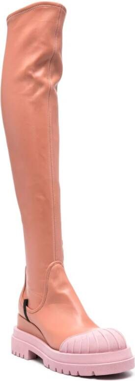 Premiata 40mm leather thigh-high boots Pink