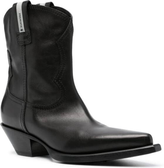 Premiata 50mm leather cowboy boots Black