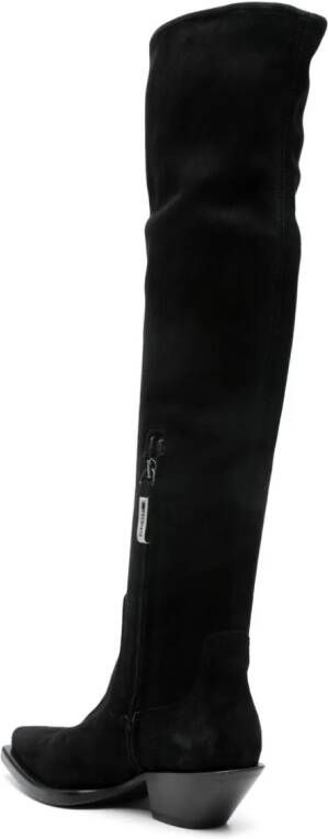 Premiata 50mm suede knee-high boots Black