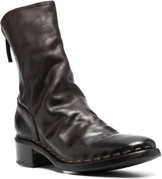 Premiata 60mm zip-up leather boots Brown