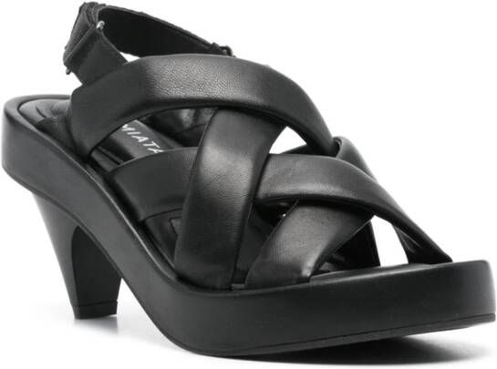 Premiata 65mm leather sandals Black