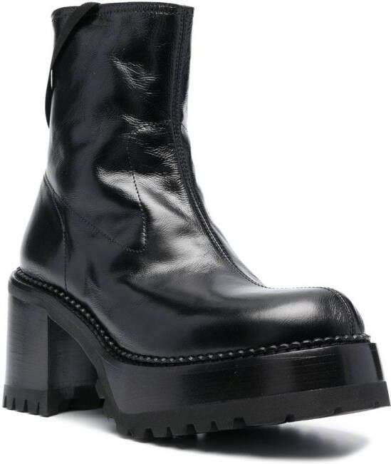 Premiata 80mm block-heel ankle boots Black