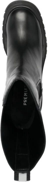 Premiata block-heel leather boots Black