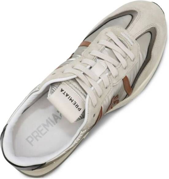 Premiata Cassie panelled leather sneakers Neutrals