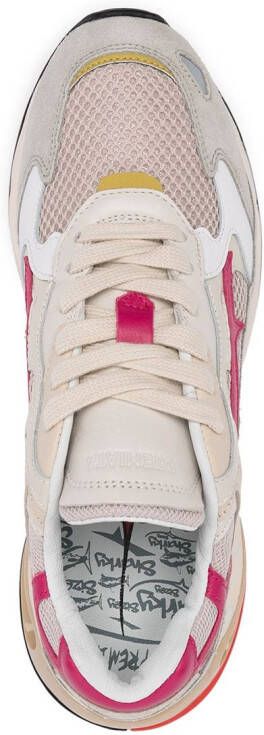 Premiata chunky lace-up suede sneakers Neutrals