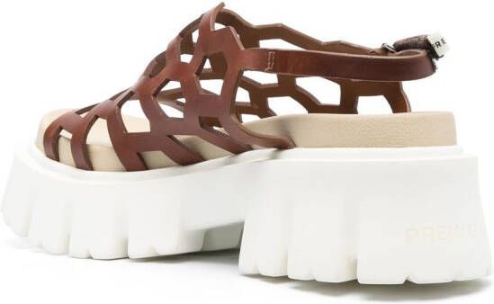 Premiata chunky sole honeycomb sandals Brown