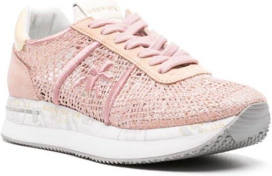 Premiata Conny 6703 open-knit sneakers Pink