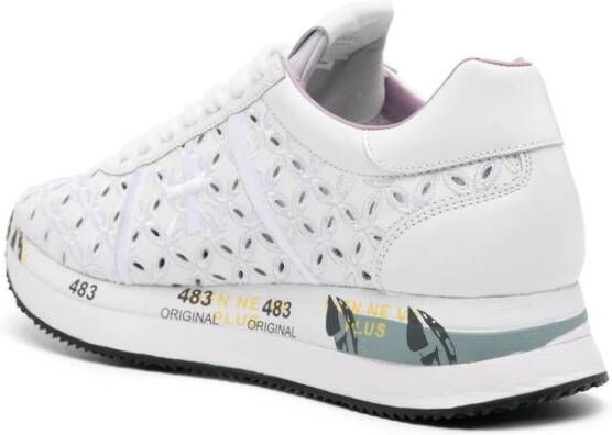 Premiata Conny broderie-anglaise sneakers White