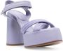 Premiata crossed strap leather platform sandals Purple - Thumbnail 2