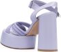 Premiata crossed strap leather platform sandals Purple - Thumbnail 3