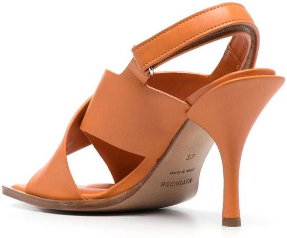 Premiata crossed strap stiletto sandals Orange