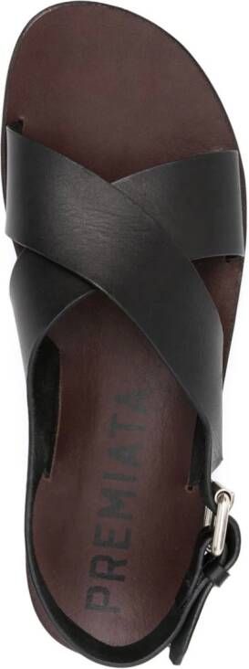 Premiata crossover-strap leather sandals Black