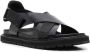 Premiata crossover-strap leather sandals Black - Thumbnail 2