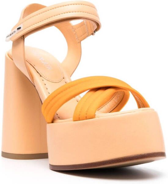 Premiata crossover-strap platform sandals Orange