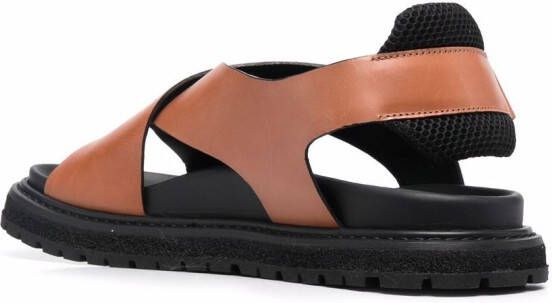 Premiata crossover-strap sandals Brown
