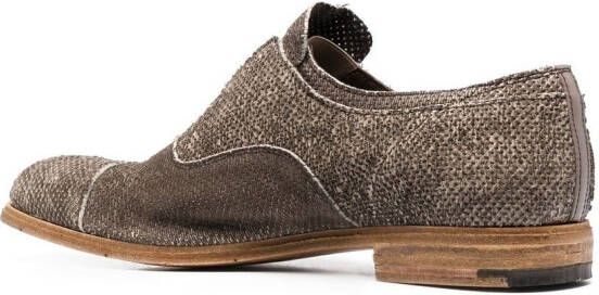 Premiata distressed-effect laceless oxford shoes Grey