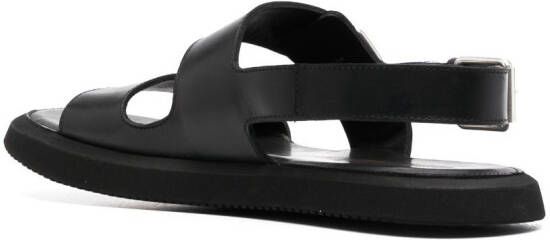 Premiata double-buckle leather sandals Black