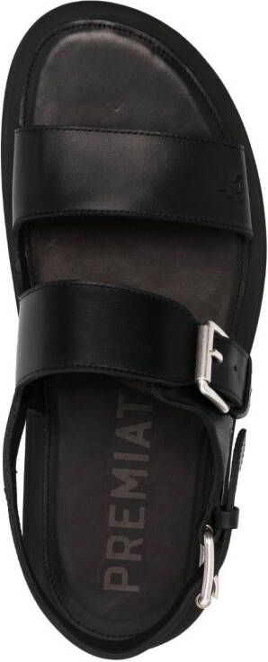 Premiata double-buckle leather sandals Black