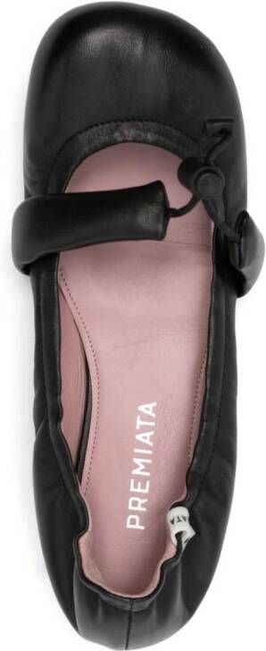 Premiata elasticated leather ballerina shoes Black