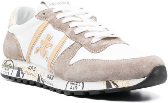 Premiata Eric leather low-top sneakers Neutrals