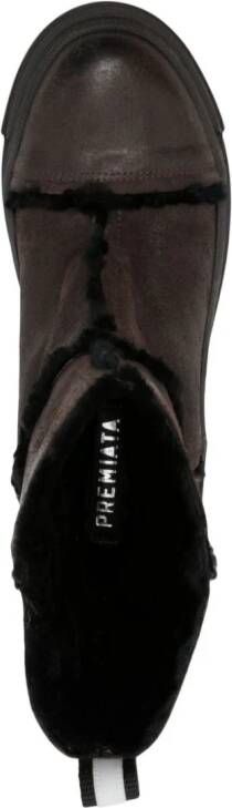 Premiata exposed-seam leather boots Brown