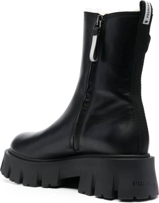 Premiata faux-shearling lined ankle boots Black