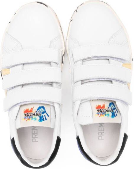 Premiata Kids Andy touch-strap leather sneakers White