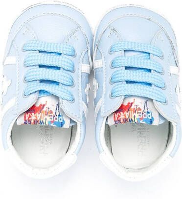 Premiata Kids logo-patch lace-up sneakers Blue