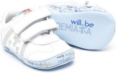 Premiata Kids logo-patch touch-strap sneakers White