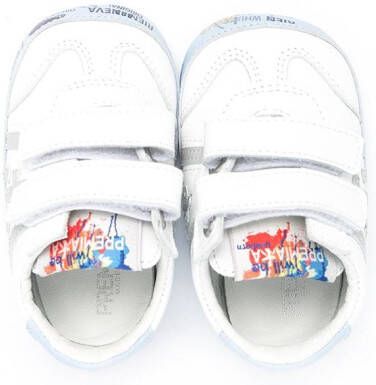 Premiata Kids logo-patch touch-strap sneakers White