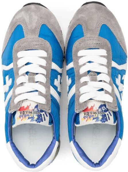 Premiata Kids Lucy panelled leather sneakers Blue