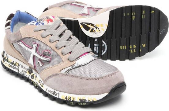 Premiata Kids panelled lace-up sneakers Grey