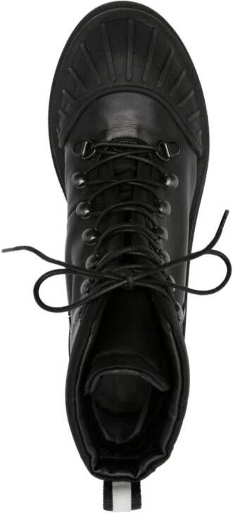 Premiata lace-up leather ankle boots Black