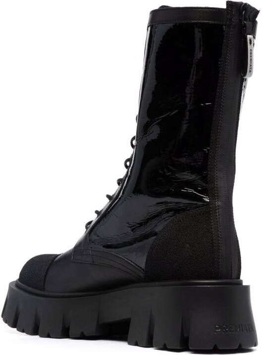 Premiata lace-up leather boots Black