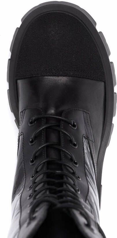 Premiata lace-up leather boots Black