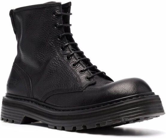 Premiata leather lace-up boots Black