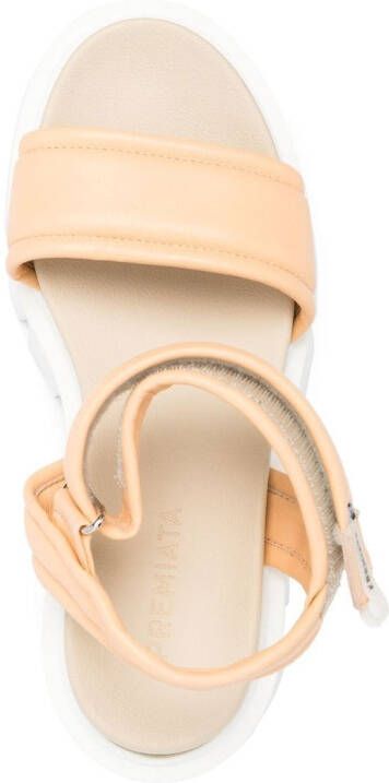 Premiata leather touch-strap platform sandals Neutrals