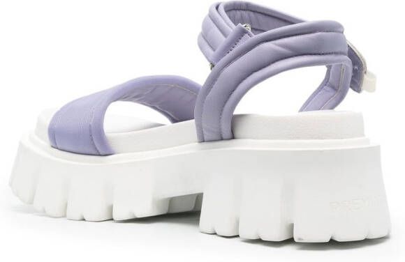 Premiata leather touch-strap platform sandals Purple