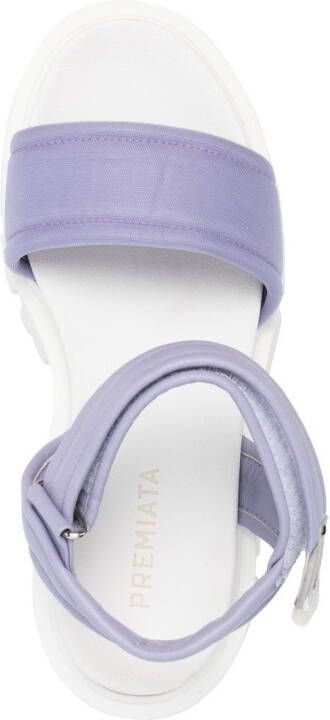 Premiata leather touch-strap platform sandals Purple