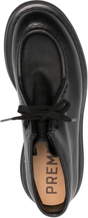 Premiata logo-patch leather ankle boots Black